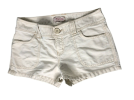Aeropostale Jean Shorts Daisy Dukes Juniors Womens 3/4 Pockets Denim White Beige - £14.54 GBP