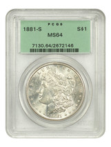 1881-S $1 Pcgs MS64 (Ogh) - £111.64 GBP