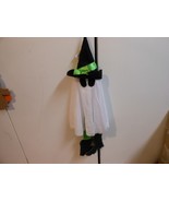 Decor &quot;Halloween Scary 24&quot; Hanging Green Black White Cloth Witch Ghost&quot; NEW - $129.14 MXN