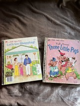 Walt Disney&#39;s THREE LITTLE PIGS Vintage Little Golden Book1948 Edition&amp; ... - $16.82