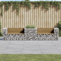 Garden Bench with Gabion Basket Impregnated Wood Pine - £257.51 GBP