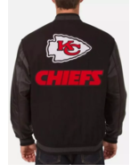 NFL Kansas City Chiefs Thick Wool Letterman Baseball Varsity Bomber Jacket - $158.81 CAD