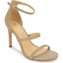 XOXO Women Stiletto Ankle Strap Sandals Bridgette Size US 6.5M Rose Gold Glitter - £34.95 GBP
