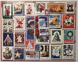 White Mountain Jigsaw Puzzle CHRISTMAS STAMPS 1000 Piece #1262 - 24&quot; x 30&quot; - $11.95