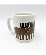 Taylor and Ng Moose Ceramic Brown White Coffee Mug Cup USA - £10.16 GBP