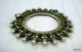 vintage antique collectible tribal old silver bangle bracelet gypsy jewelry - £388.60 GBP