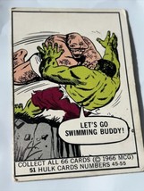 1966 Donruss Marvel Super Heroes #51 Let&#39;s Go Swimming Buddy #51 Hulk - £30.82 GBP