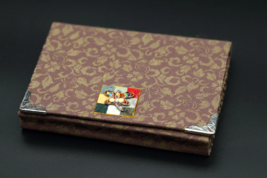 Korean Hanbok Fabric Business Card Case Taupe Dragonfly - $29.99