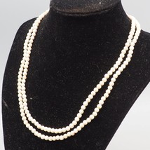 Blanc &amp; Brun Pierre Perle Double Strand Collier Costume Bijoux 1980&#39;s - $41.51