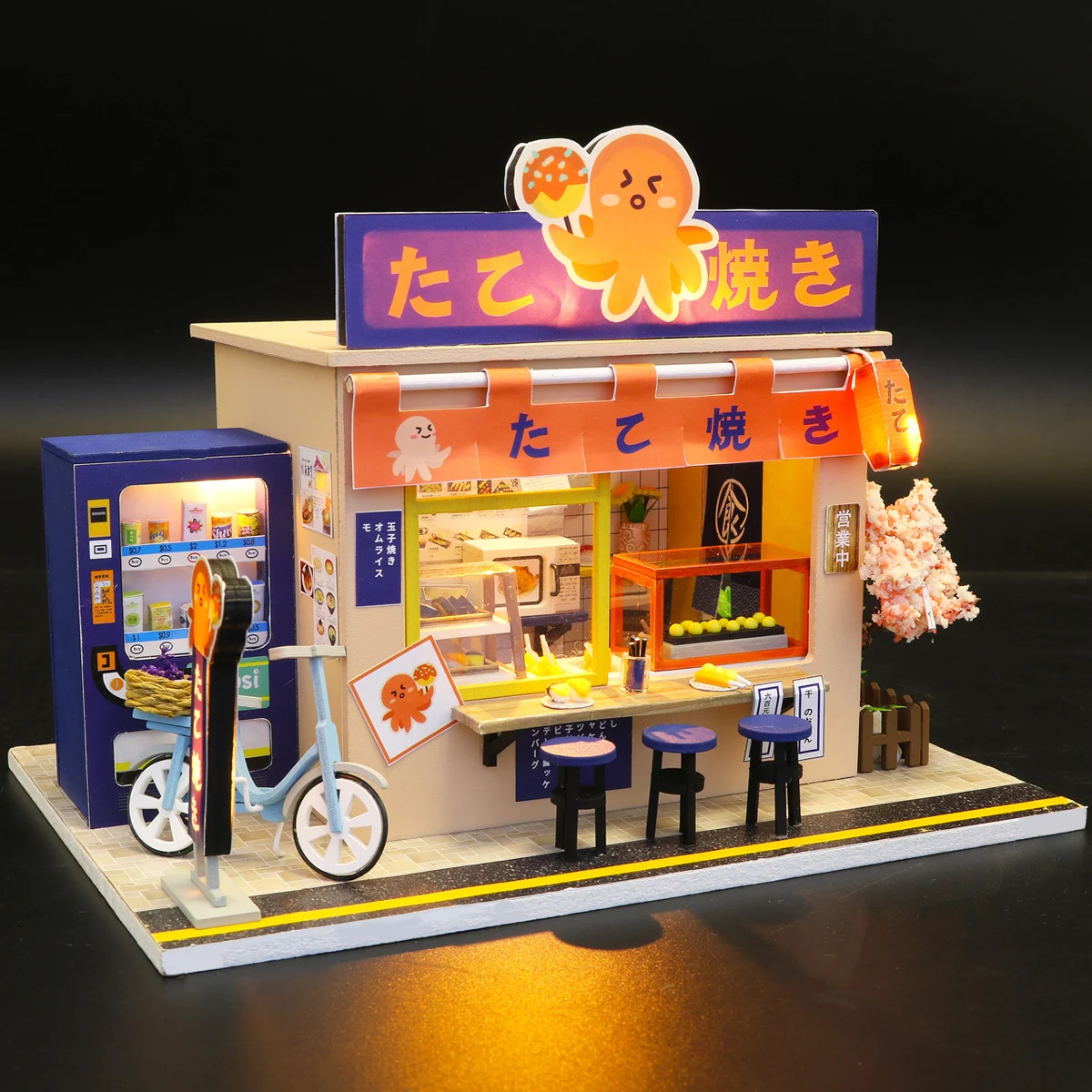 Sushi Shop Doll House Mini DIY Kit Production Assembly Room Model Toys, Home - £30.27 GBP