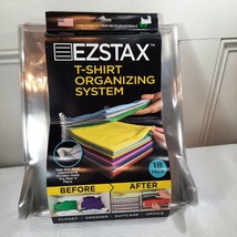 New EZ STAX T-Shirt Organizer Organizing system 18 count shirt plastic Ezstax - £20.10 GBP