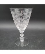 Vintage Fostoria Chintz Floral Etched Blown Footed Low Water Goblet Glas... - $20.25 CAD