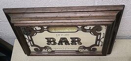 Vintage Private Bar Open 24 Hours Advertising Personalizable Framed Mirr... - $48.89