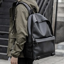 New Fashion Men&#39;s Leather Backpack Teen Black School Bag Boy College Sch... - £57.22 GBP