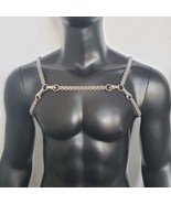 Burning Man Rave Men Shoulder Bodychain, Festival Chest Chain Harness  - $40.00