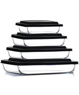4-Pack Glass Baking Dishes for Oven, Glass Food Storage Containers with ... - €103,96 EUR