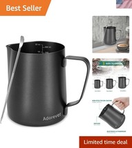 Versatile 600ml Milk Pitcher - Rustproof Stainless Steel with Art Pen In... - $840.68 MXN