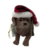 Kurt Adler Ornament Santa Hat Animals Hand painted resin  Chocolate Lab Dog  - £10.91 GBP