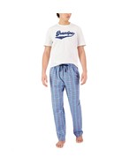 Club Room Men&#39;s Top &amp; Plaid Pants 2-Pc. Pajama Set Blueorng Combo S B4HP - $189.11 MXN