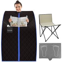 SereneLife Portable Infrared Sauna Tent w/ Heated Foot Pad &amp; Folding Chair - $168.29