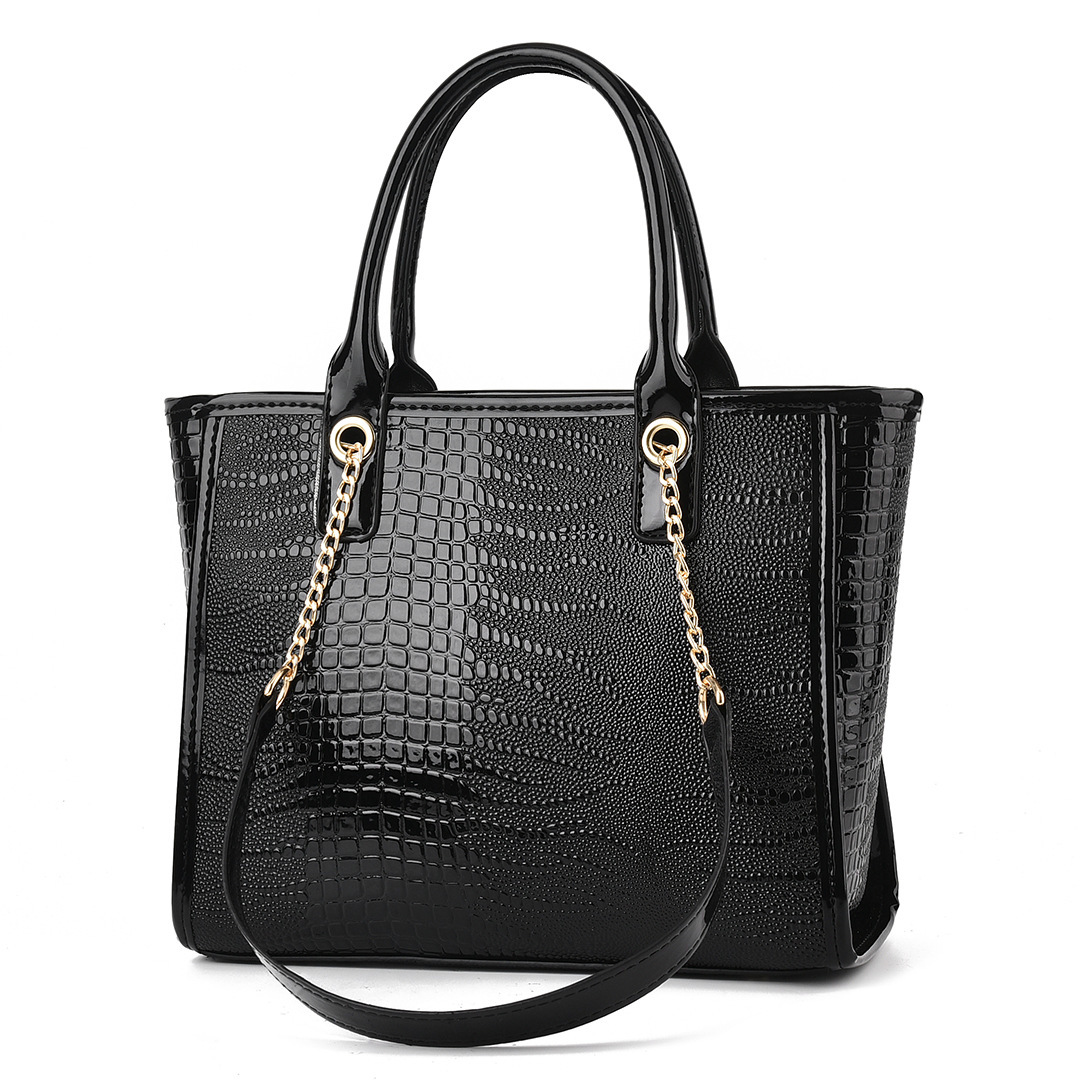 Women's Fashion Bag Classy Bright Leather Lizard Pattern Chain Shoulder Crossbod