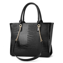 Women&#39;s Fashion Bag Classy Bright Leather Lizard Pattern Chain Shoulder Crossbod - £33.57 GBP