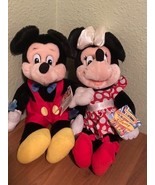Vintage Applause Mickey/Minnie Mouse Disney 17" Tall Plush With Tags Dis... - $30.39