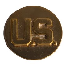 Single US Army Enlisted Branch Service Collar Disc Gold Tone Metal Badge... - $4.95