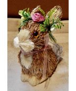 Bunny &amp; Porcupine Table Decor You Choose Type Easter 4&quot; x 4&quot; Straw &amp; Flo... - $5.28 CAD