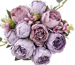 Louiesya Fake Silk Peony Flower Bouquet Floral Plants Decoration For Hom... - £24.99 GBP