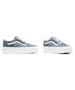 VANS Old Skool Stackform Platform Woven Denim Squares Patches Shoes Wm&#39;s... - $120.34 CAD