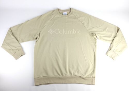 Columbia Mens Sunridge Crewneck Pullover Sweater Beige Logo Size L - $27.30