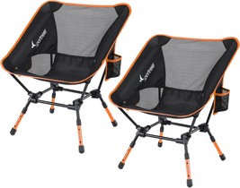 Sportneer Portable Folding Outdoor Camping Chair Adjustable Height, 2, Orange - £61.61 GBP