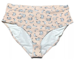 This Sh!t Is Bananas Print Peach Pink Textured High Waist Bikini Swim Bottom XL - £7.75 GBP