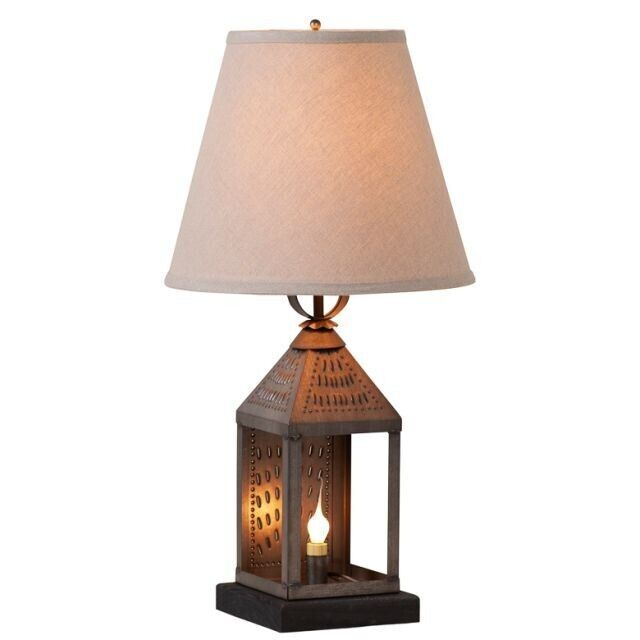 Valley Forge Tin Lamp with Linen Shade