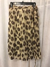 Lafayette 148 New York Women&#39;s Skirt Multi Color Leopard Silk Blend Size 2 - £32.52 GBP