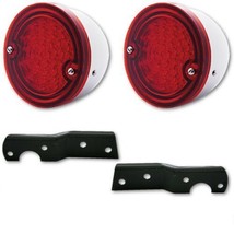 60-66 Chevy Stepside Truck LED Tail Light Red Lens Stainless Assembly &amp; Brackets - £90.02 GBP