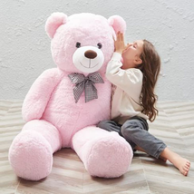 MorisMos Giant Teddy Bear Stuffed Animals Purple Plush Toy for 47 Inch, Pink - £59.50 GBP