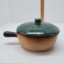 1940s Solana Solanaware Pottery Handled Bean Pot Lid Green Casserole Pot... - £25.11 GBP