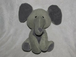 Walmart Wal Mart Stuffed Plush Gray Elephant Ribbed Cord Corduroy Ear Paw 9" - $49.49