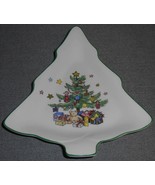 Nikko HAPPY HOLIDAYS PATTERN Christmas Tree CANDY/NUT DISH - $15.83