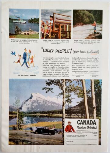 1947 Canadian Government Travel Bureau Advertisement Vacations Canada DW... - £18.68 GBP
