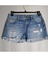 MISS ME Shorts Womens Size 28 Junior Denim Boyfriend Distressed Rolled Hem - $29.69