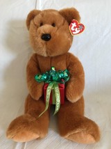 TY Beanie Buddy Original Brown Bear w/Happy Holidays Package 14” Tall SOFT EUC - £7.97 GBP