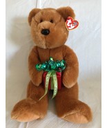 TY Beanie Buddy Original Brown Bear w/Happy Holidays Package 14” Tall SO... - $9.99