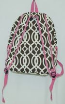 NGIL BIQ403BR Brown White Pink Canvas Backpack Geometric Design image 4