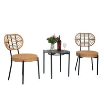 Luxury Outdoor Wicker Patio Bistro Set - Weatherproof Furniture Design - $2,368.36 MXN