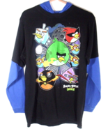 Angry Birds Space Long Sleeve Hooded Shirt Top Boys  Size 18 Fifth Sun - $12.74