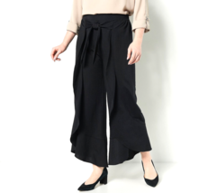 Truth + Style Flounced Stretch Woven Pants -nBlack, Petite Medium - £20.97 GBP