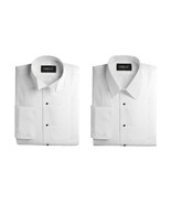 Omega Italy Men&#39;s Pleated Tuxedo Wingtip &amp; Laydown Collar White Dress Shirt - €24,87 EUR
